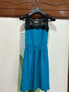 Satin Dress With Lace Detail