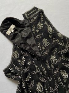 Sparkling Black Embellished Sleeveless Top