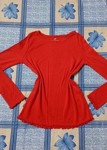H&amp;M Red Long Sleeve Top