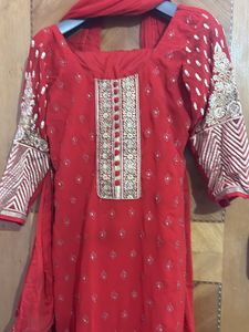 Red and Gold Salwar Kameez
