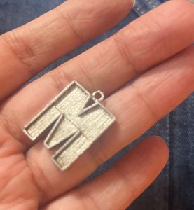 American Flag "M" pendant charm