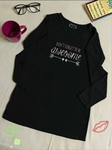 Black Graphic Long Sleeve T-Shirt