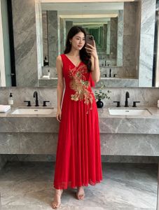 Stunning Red Embellished Evening Gown