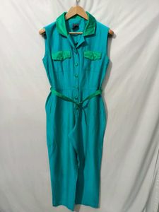 Teal Utility Jumpsuit