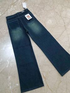 Vintage Wash Wide Leg Jeans