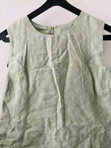 Chic Sleeveless Mint Green A-Line Dress