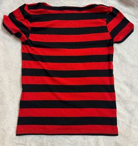 Classic Red &amp; Black Striped Tee