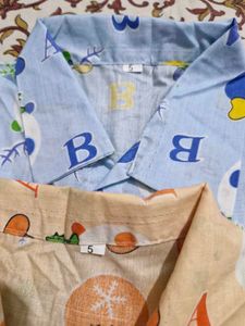 Cute Cartoon Printed Cotton Shirts