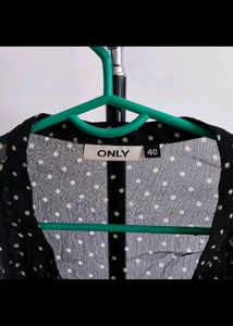 Sheer Black Polka Dot Tunic Top