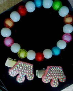 Colorful Bracelet & Hairclip combo pack