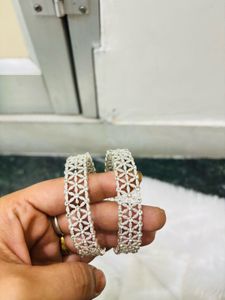 Floral Silver Bangles