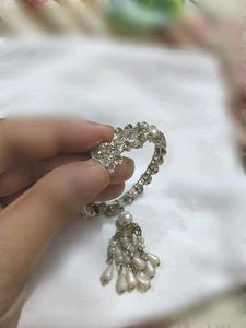 Elegant Pearl and Crystal Bangle