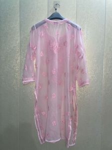 baby Pink chikankari Embroidered Kurta