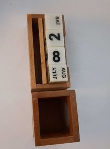 Wooden Day,Month And Date Organiser Pen Stand