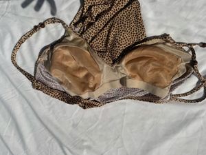 Leopard Print Bikini Top