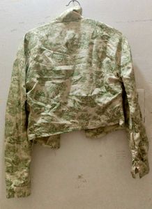 Vintage Print Cropped Jacket