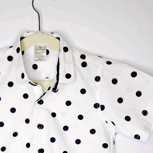 White Polka Dot Top