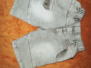 Cute Bear Print Sleeveless Top &amp; Denim Shorts Set