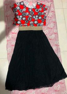 Red Clock Print cute Dress