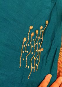 peacock green colour kurta for women