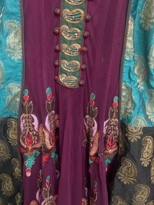 Exquisite Purple &amp; Teal Kurta Suit