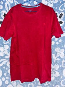 Men's fitted and croped Red T-Shirt