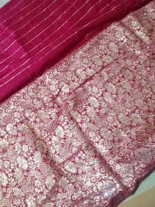 Elegant Pink Banarasi Silk Saree