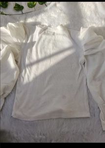 White Puff Sleeve Top