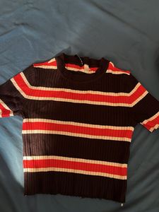 Striped Ribbed Knit Top