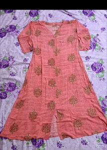 Stylish Pink Kurta with Tree Print