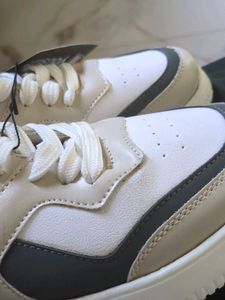 Cream &amp; White Casual Sneakers