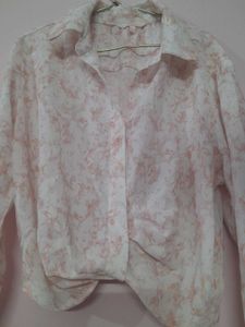 Cropped Button-Up Shirt