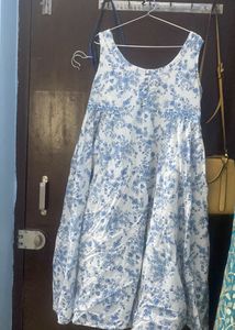 cotton blue dresss casual wear