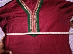 maroon branded kurti