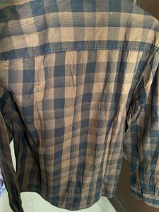 Roadster Men's Brown Plaid Band Shirt