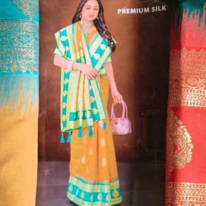 Beautiful Silk Blend Saree with Blouse