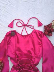 Hot pink Dori neck corset kurti 🩷