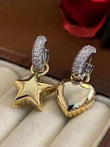 Charming Gold Star &amp; Heart Earrings