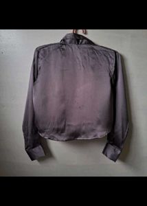 Zara Satin Cropped Shirt