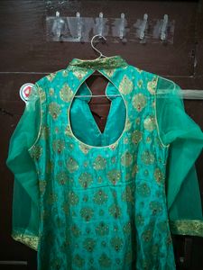 Elegant Teal Embroidered Anarkali Suit