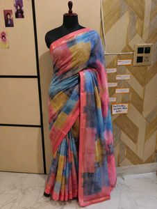 Rose pink georgette saree blouse