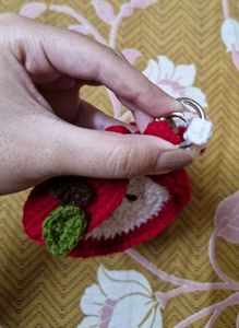 Crocheted Apple Keychain Pouch 🍎