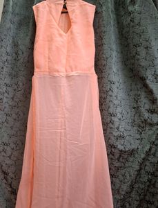 Peach Frontslit Dress