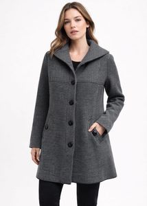 Gray Wool Blend Coat