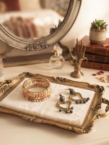 Heart Dangle Earrings and pearl bangles.
