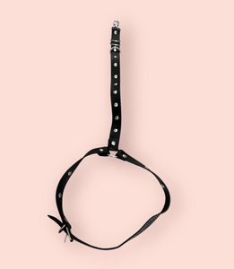 Black Faux Leather Harness