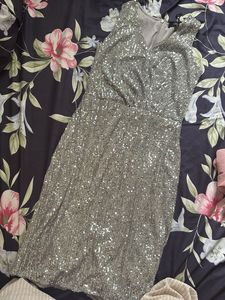 Sparkling Silver Sequin Dress