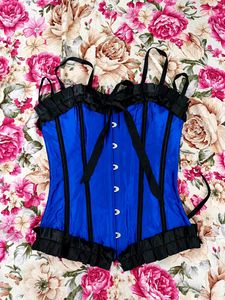 Royal Blue  bustier  (metal boning)