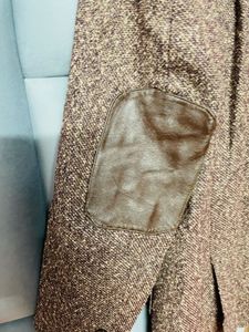 Vintage Tweed Blazer with Leather Pocket