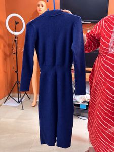 Chic Ribbed Knit Button-Up Dress